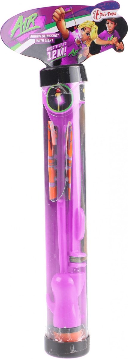 Toi-Toys katapult raket roze - Slingshot met LED Licht - 16cm