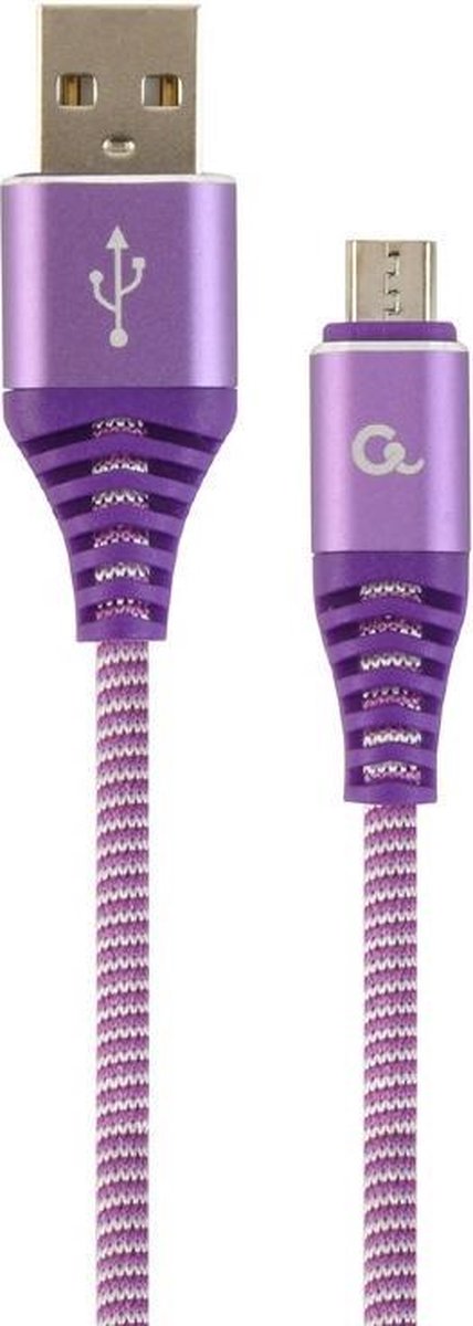 Cablexpert CC-USB2B-AMMBM-2M-PW USB-kabel USB 2.0 USB A Micro-USB B Paars