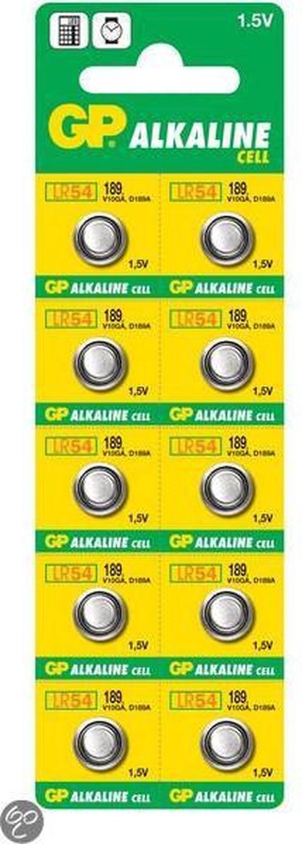 10 x V10GA Alkaline Knoopcel  GP