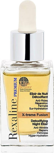 Rexaline - X-treme Fusion - Elixir De Noche - Aceite Seco Con A!cido Hialura3nico Antiarrugas - Tratamiento Hidratante Y Rejuvenecedor - Aceite De Arga!n Y Rosa - Cuidado Nocturno - Cruelty Free - 30ml