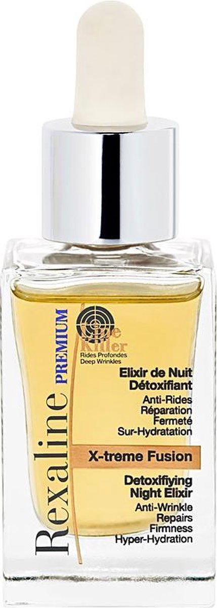 Rexaline - X-treme Fusion - Elixir De Noche - Aceite Seco Con A!cido Hialura3nico Antiarrugas - Tratamiento Hidratante Y Rejuvenecedor - Aceite De Arga!n Y Rosa - Cuidado Nocturno - Cruelty Free - 30ml