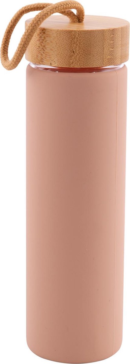 Point-Virgule - Glazen waterfles - Poederroze - 600ml