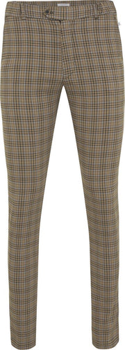 Jalen | Pantalon geblokt kameel met blauwe accenten