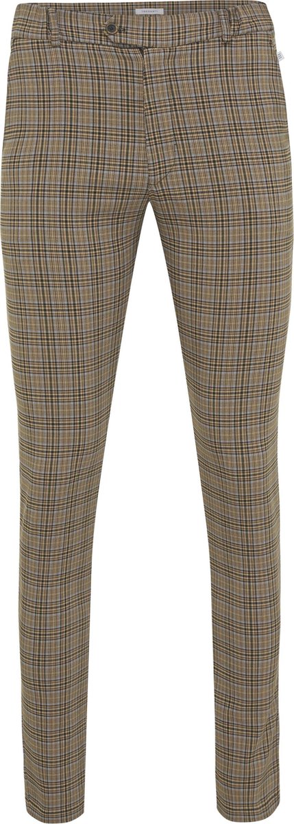 Jalen | Pantalon geblokt kameel met blauwe accenten