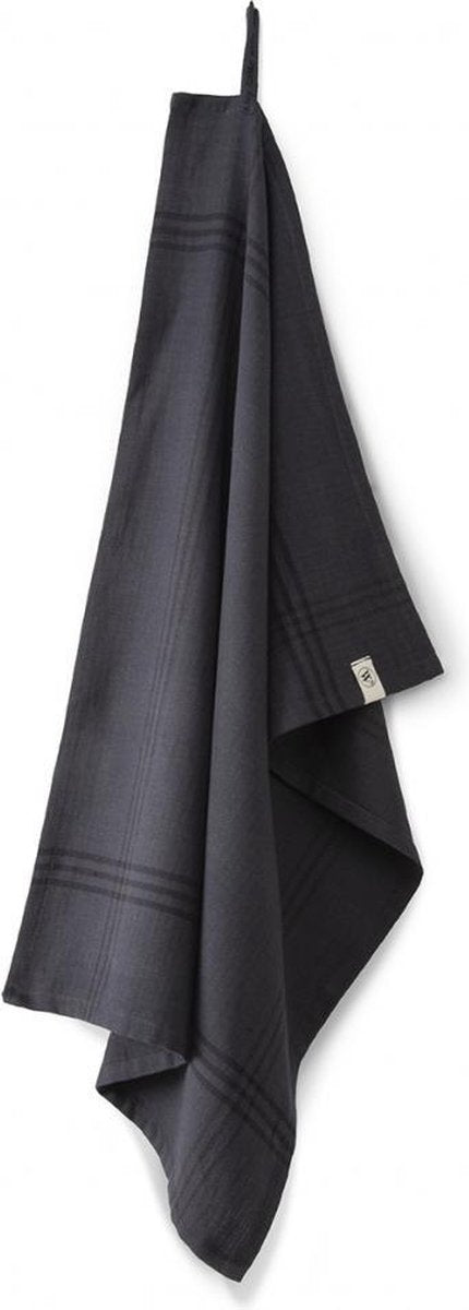 Walra voordeelset - Theedoek Line Out - Set van 8 - Off black