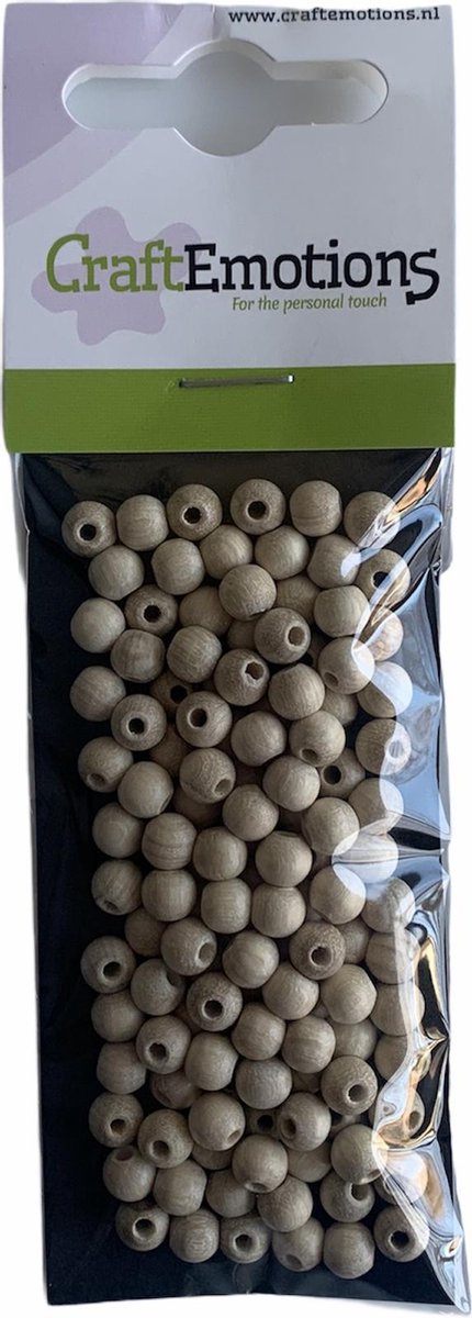 Ronde Houten kraal Naturel - 6 mm - 125 stuks