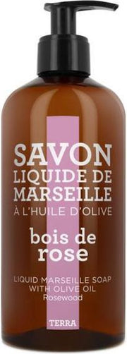 Terra Marseille Zeep Vloeibaar | Handzeep op basis van olijfolie "Bois de Rose" - rozen
