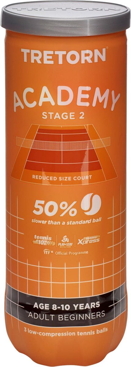 Tretorn Academy Stage 2 Tennisballen oranje/geel - 3 stuks