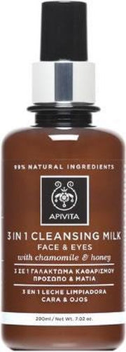 Apivita Face Care Cleansers 3 In 1 Cleansing Milk With Chamomile & Honey Melk Normale/droge Huid 200ml