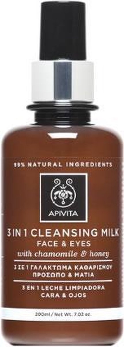 Apivita Face Care Cleansers 3 In 1 Cleansing Milk With Chamomile & Honey Melk Normale/droge Huid 200ml