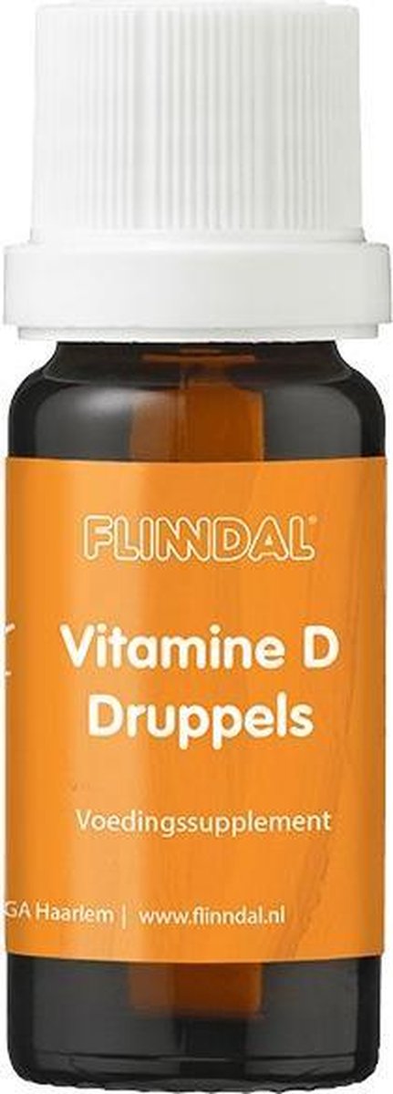 Vitamine D Druppels (Bevat 5 mcg vitamine D3 per druppel (200 IE) - 10 ml - Flinndal - Bevat 5 mcg vitamine D3 per druppel (200 IE)