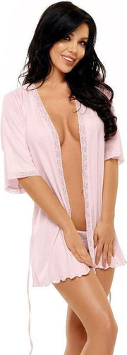 Beauty Night-Marcy-  Ochtendjas - Lichtroze L/XL
