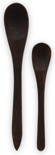 VTwonen - Slalepel - Acacia hout - Zwart - 2 stuks