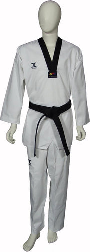 JCalicu Taekwondo-pak dan (dobok) JC-Club | WT | wit-zwart - Product Maat: 170
