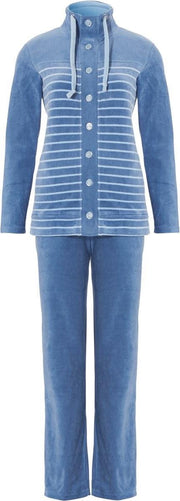 Blauw velours huispak dames Pastunette