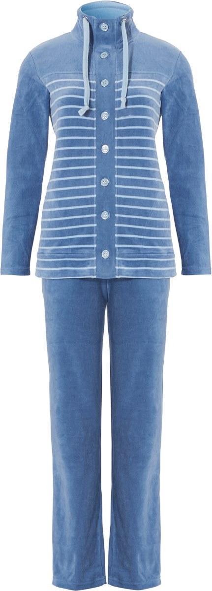 Blauw velours huispak dames Pastunette