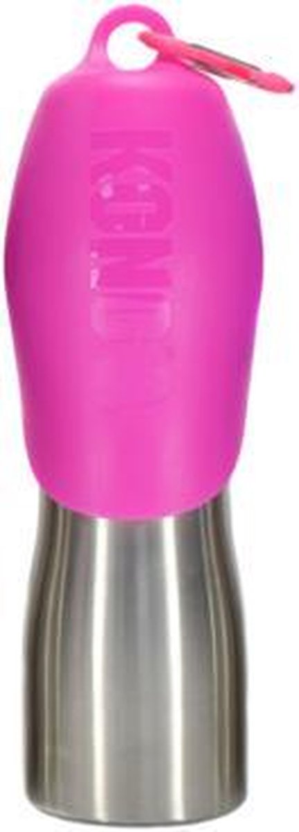 Kong - H20 - Waterfles voor honden - Roze - RVS - 700ML