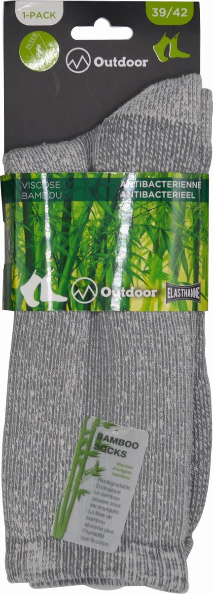 Wandelsokken Heren - OUTDOOR- 43/46 - naadloos - 2 PAAR - BAMBOO - beige                    chaussettes socks