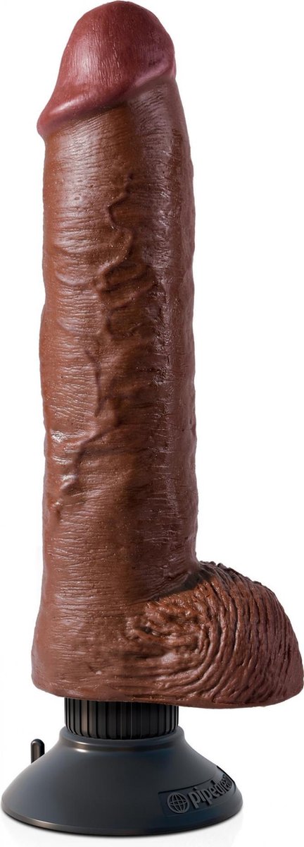 Pipedream - King Cock - Vibrating Cock with Balls - 10 Inch - Brown