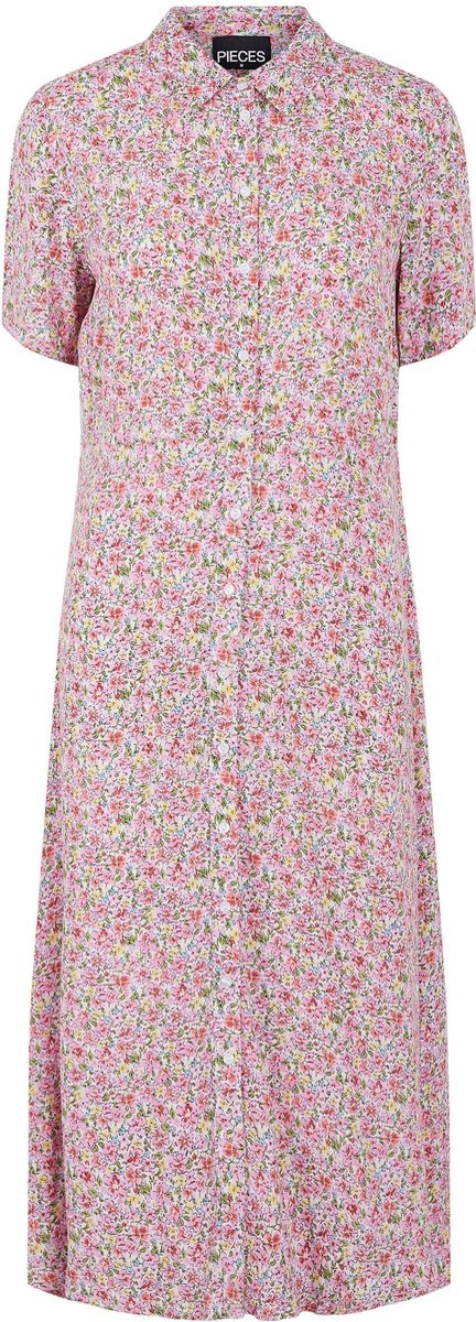 Pieces PCDARSY SS MIDI SHIRT DRESS Bright White Dames Blouse Jurk - Maat S