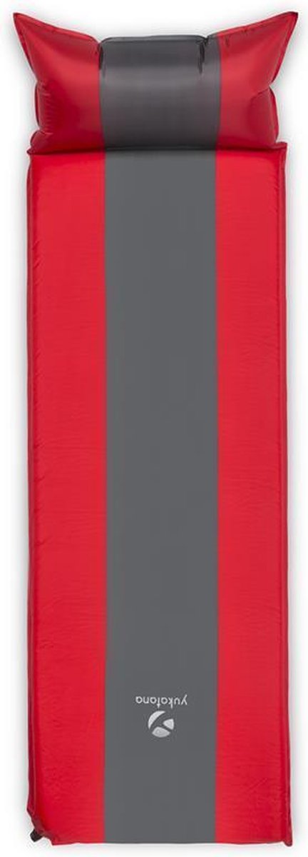 Yukatana Goodsleep slaapmat luchtbed - zelfopblaasbaar - inclusief hoes - rood / grijs
