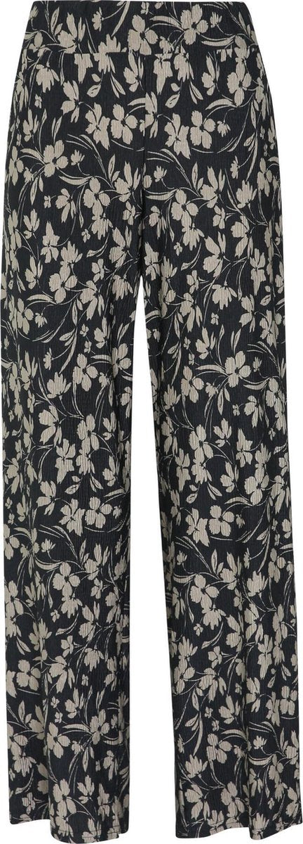 Cassis - Plooitjesbroek met bloemenprint - Kaki