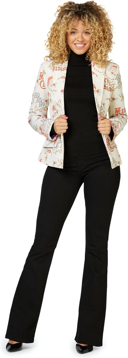 Opposuits Verkleedblazer Hohoholly Dames Polyester Wit Maat 38