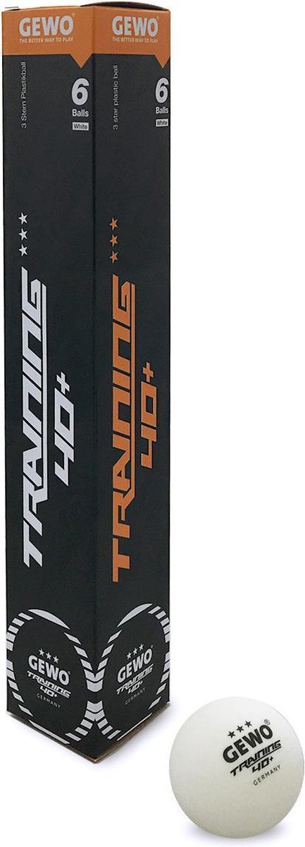 Gewo Tafeltennisballen Training box van 6 - 3* - Wit - Ping Pong Ballen
