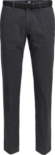 WE Fashion Heren slim fit chino met geruit dessin - Maat W32 X L32