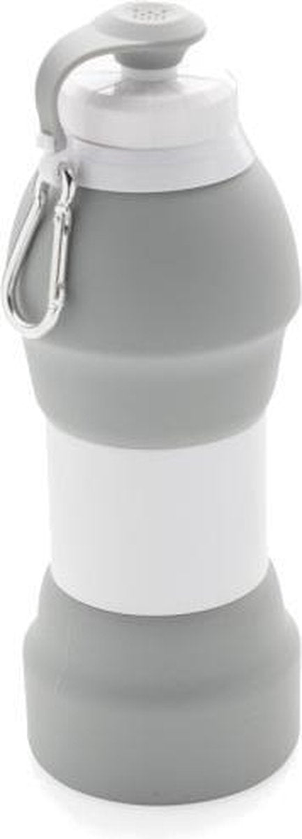 Xd Collection Sportfles 580 Ml Siliconen Grijs/wit