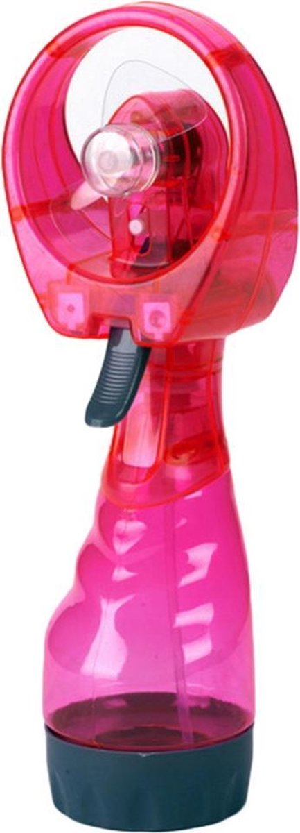 Draagbare handventilator met mist spray | inclusief waterreservoir | verkoeling met water | waterspray | tafelventilator | roze