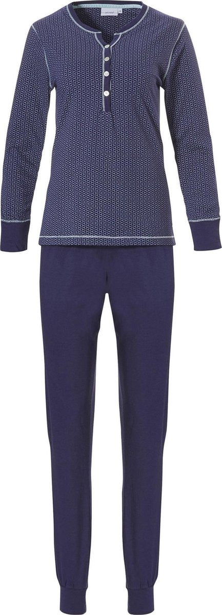 Pastunette tricot dames pyjama Future Blue  - 50  - Blauw