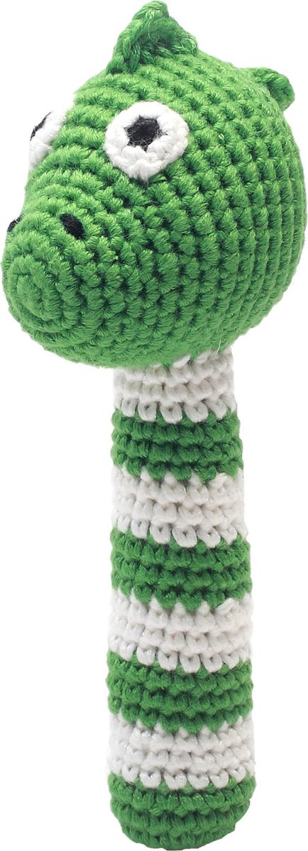 Naturezoo Rammelaar Dino Gehaakt 14 Cm Groen