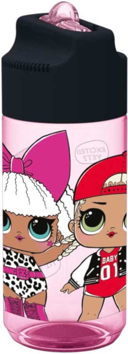 L.O.L Surprise! Drinkfles Rock On 430 ml -  Tritan Roze/zwart