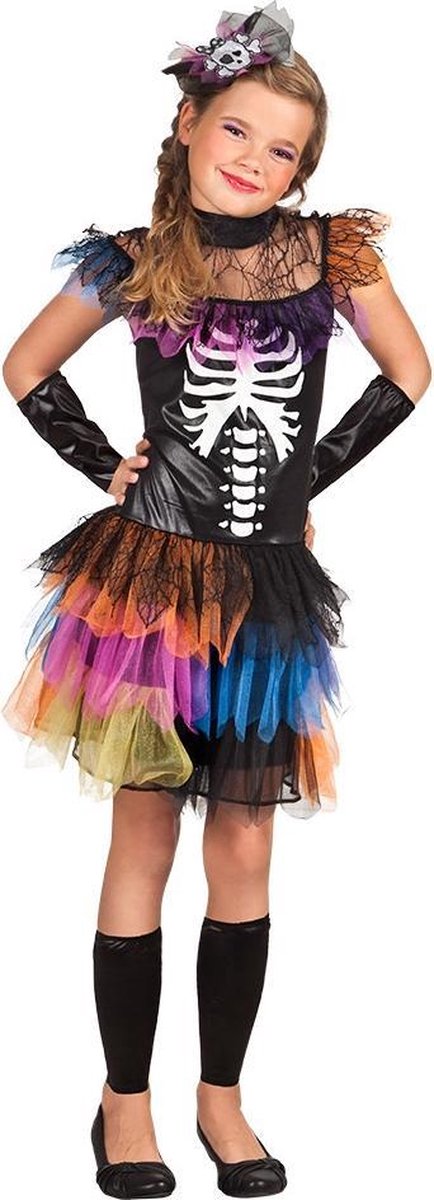 Kleurrijk skelet tutu kostuum voor meisjes - Kinderkostuums - 122/134