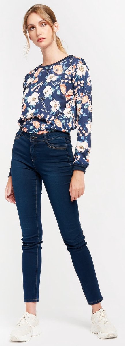 Jeans met broekzak detail - Donker Blauw