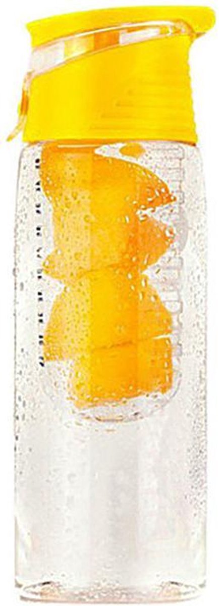 FIGURETTA waterfles met infuser | inhoud 0.7 ltr  | BPA-vrij  | geel