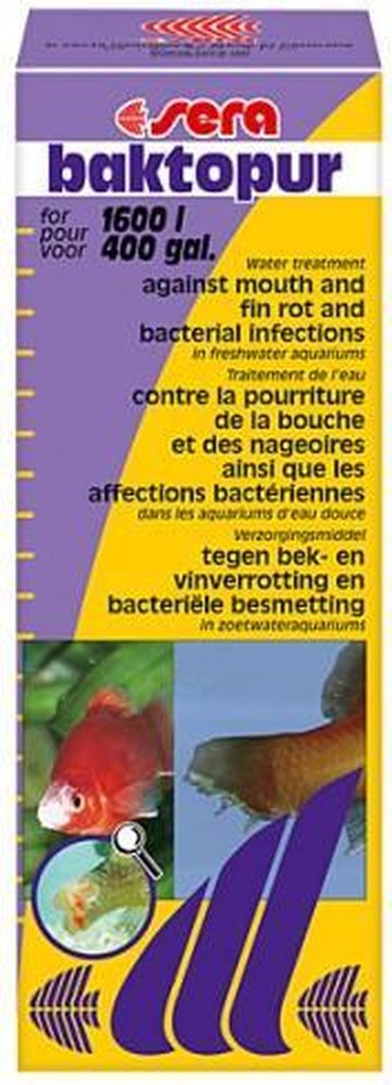 Sera Baktopur - 100 ml - Effectief bij Bacteriële Infecties bij Vissen