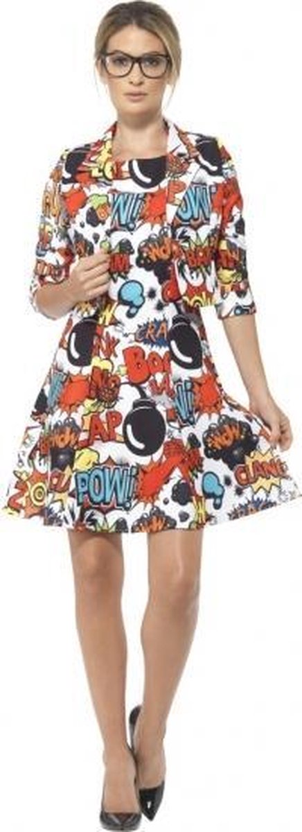 Comic strip print kostuum voor dames 40-42 (M)