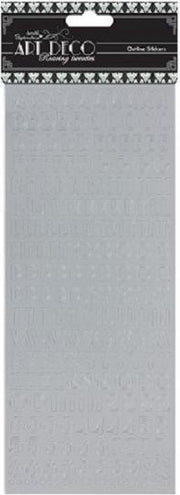 Docrafts: Art Deco Outline Stickers - Silver Alphabet