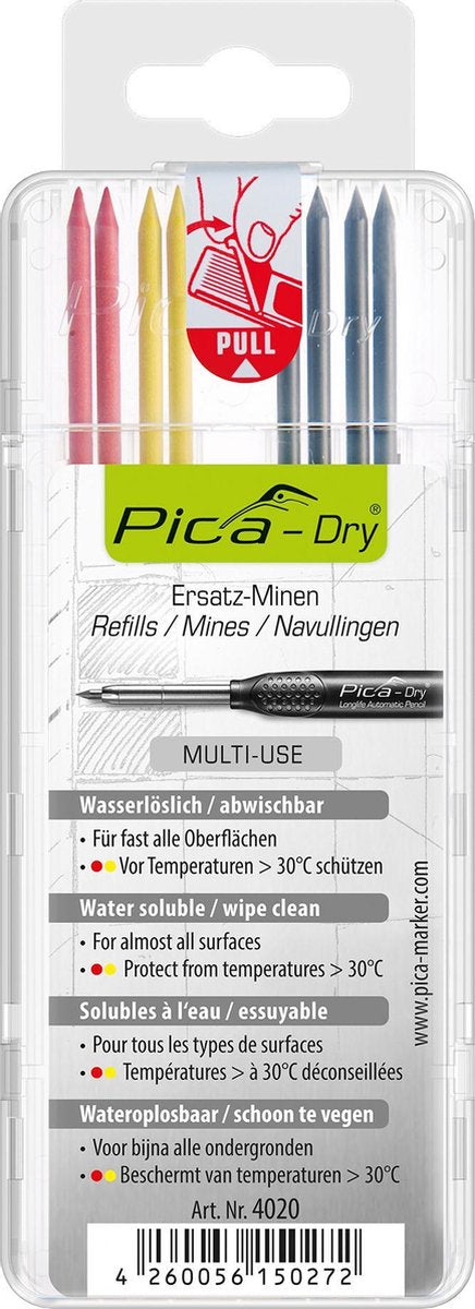 Pica Dry Vulpotlodenset 8 delig 2 x rood