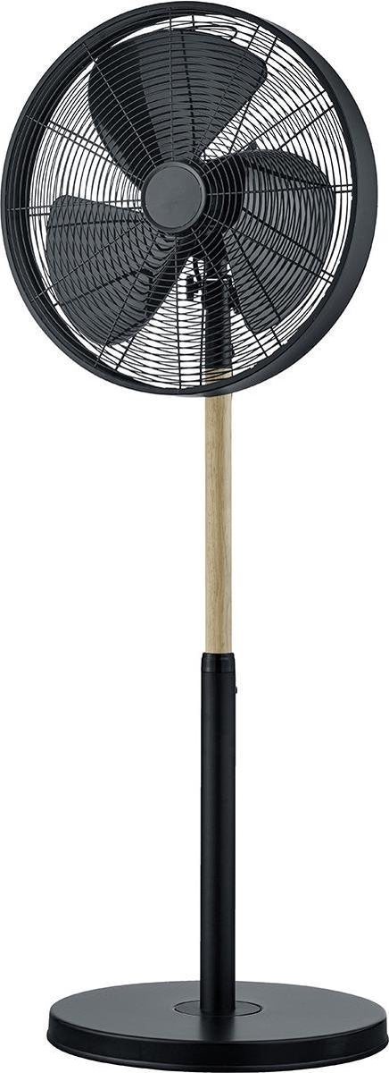 Ventilator - Torna Vikon - Statiefventilator - Staand - Rond - Mat Zwart - Aluminium