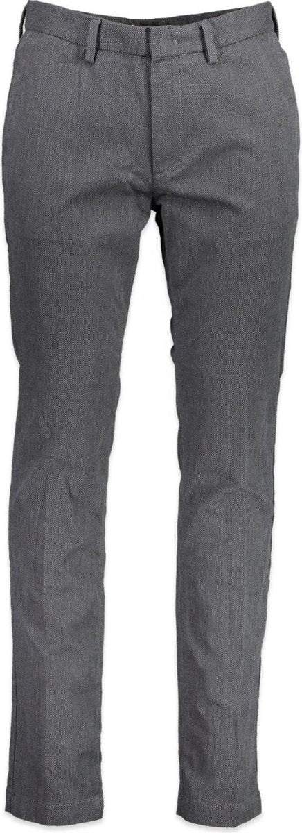 Hugo Boss  Broek Grijs Getailleerd - Maat W34 X L34 - Heren - Herfst/Winter Collectie - Katoen;Elastaan