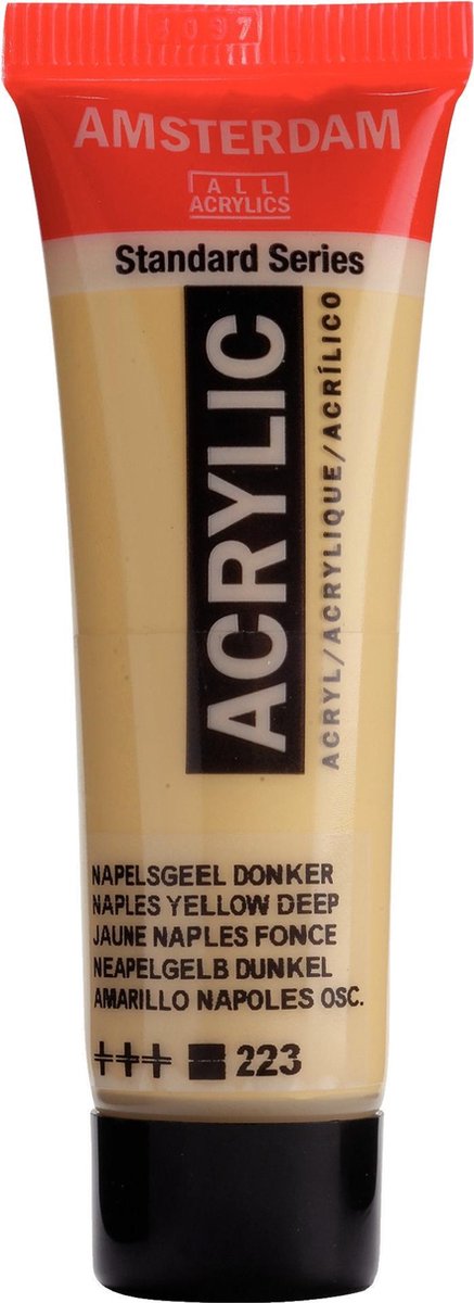 Acrylverf - 223 - Napels geel donker - Amsterdam - 20ml