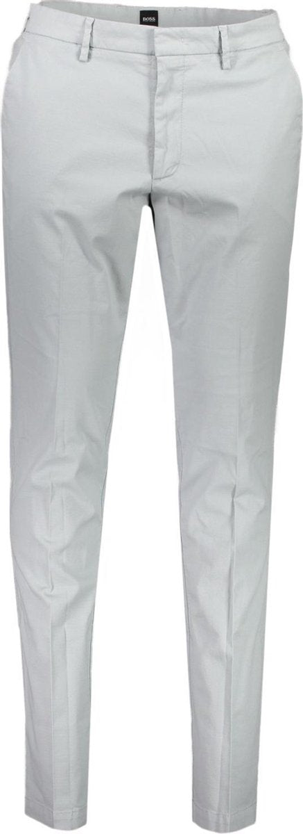 Hugo Boss  Broek Blauw Getailleerd - Maat W34 X L36 - Heren - Lente/Zomer Collectie - Katoen;Elastaan