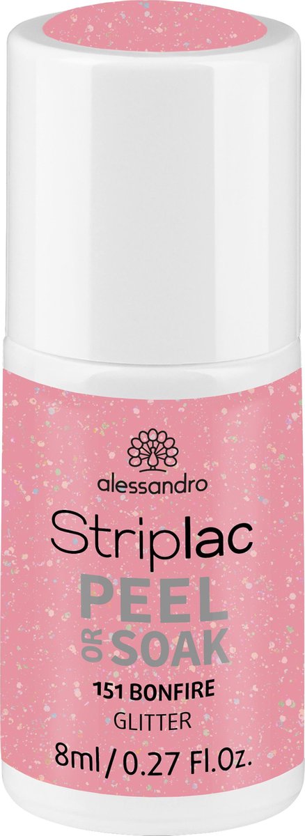 alessandro Striplac Bonfire Glitter nagel gel coat 8 ml Roze