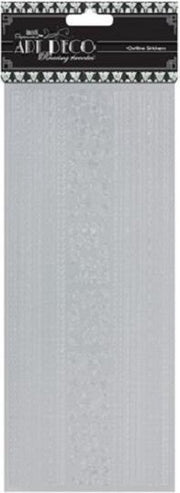 Docrafts: Art Deco Outline Stickers - Silver Borders