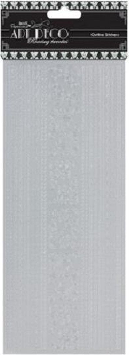 Docrafts: Art Deco Outline Stickers - Silver Borders