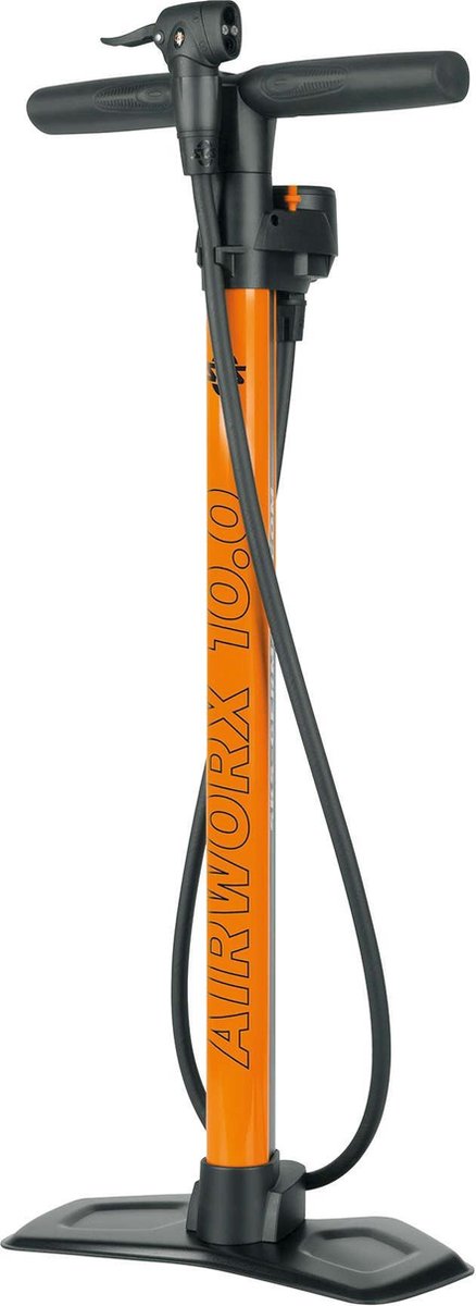 SKS Vloerpomp Airworx 10.0 Staal - Met Manometer - Zwart