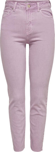 ONLY ONLEMILY LIFE HW ST RAW CRPANK COL NOOS Dames Broek - Maat W28 X L32